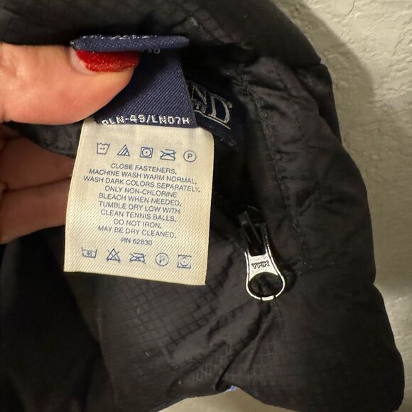 Land’s End Women’s Down Reversible Puffer Vest Black and Blue Size 8/10 - Picture 7 of 8